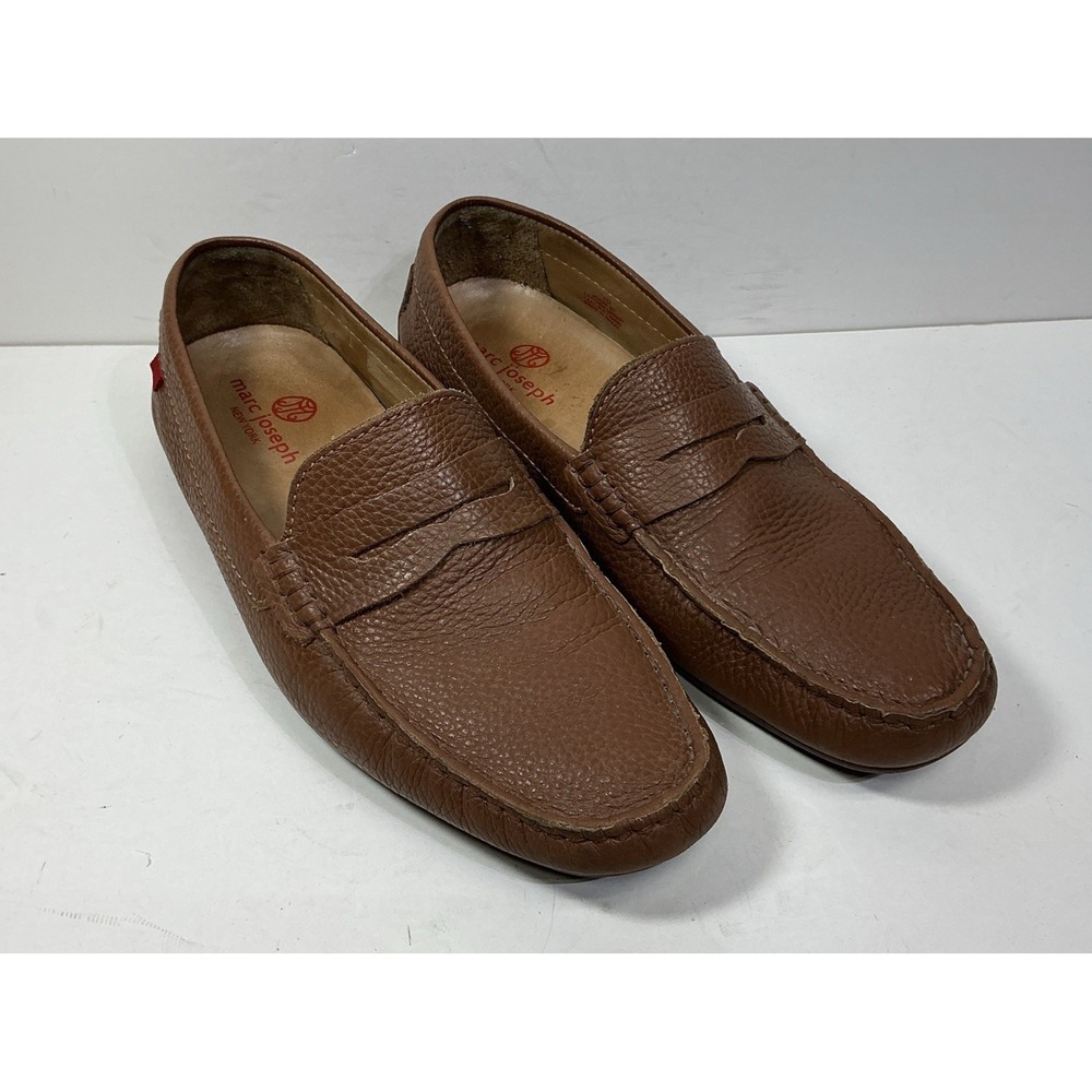 Marc Joseph Driving Loafers Mens Sz 10 Tan Leather Penny Loafers Slip On Shoes